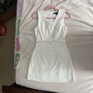 French Connection White Sleeveless Mini Dress Keyhole mid waist